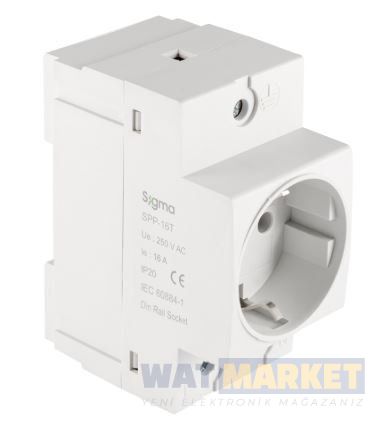 SİGMA RAY TİPİ TOPRAKLI PANO PRİZ SPP-16T