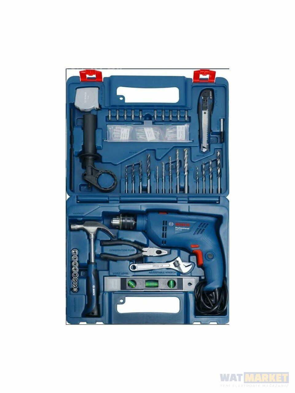 Bosch Profesyonel GSB 600 Darbeli Matkap + 100 Parça Aksesuar
