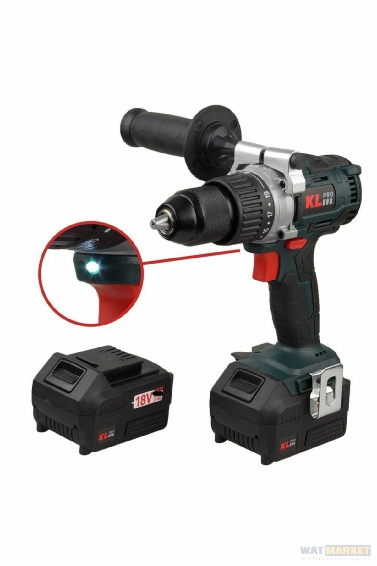 Klnm18b-50 18 Volt Çift Akülü Kömürsüz Profesyonel Şarjlı Matkap