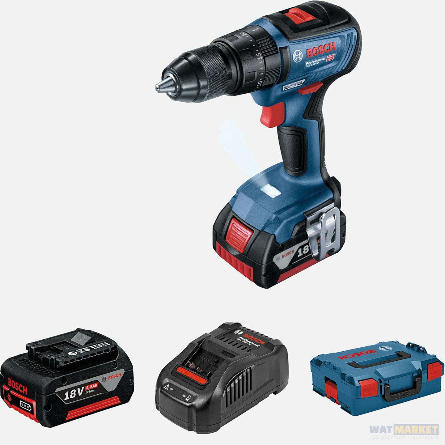 Bosch Professional Gsb 18v-50 Akülü Darbeli Vidalama 18W 5AH - 06019H5101