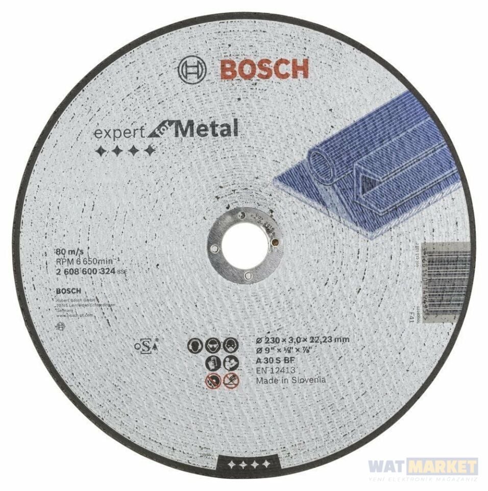 Bosch Ex Metal Kesme Taşı 230x3,0mm Düz