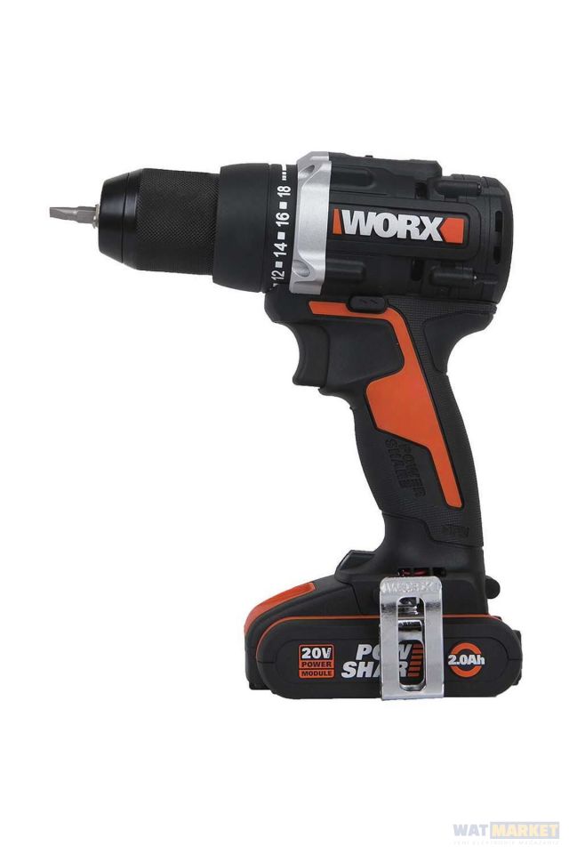 WORX WX102 20V/2.0Ah Li-ion Çift Akülü Kömürsüz Profesyonel Şarjlı Matkap