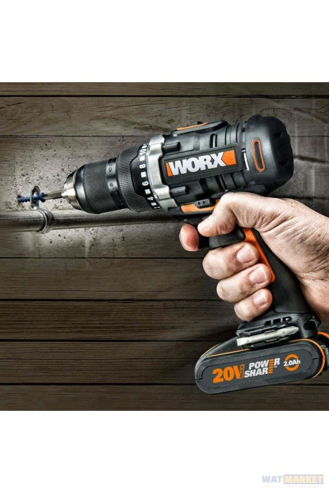 WORX WX102 20V/2.0Ah Li-ion Çift Akülü Kömürsüz Profesyonel Şarjlı Matkap