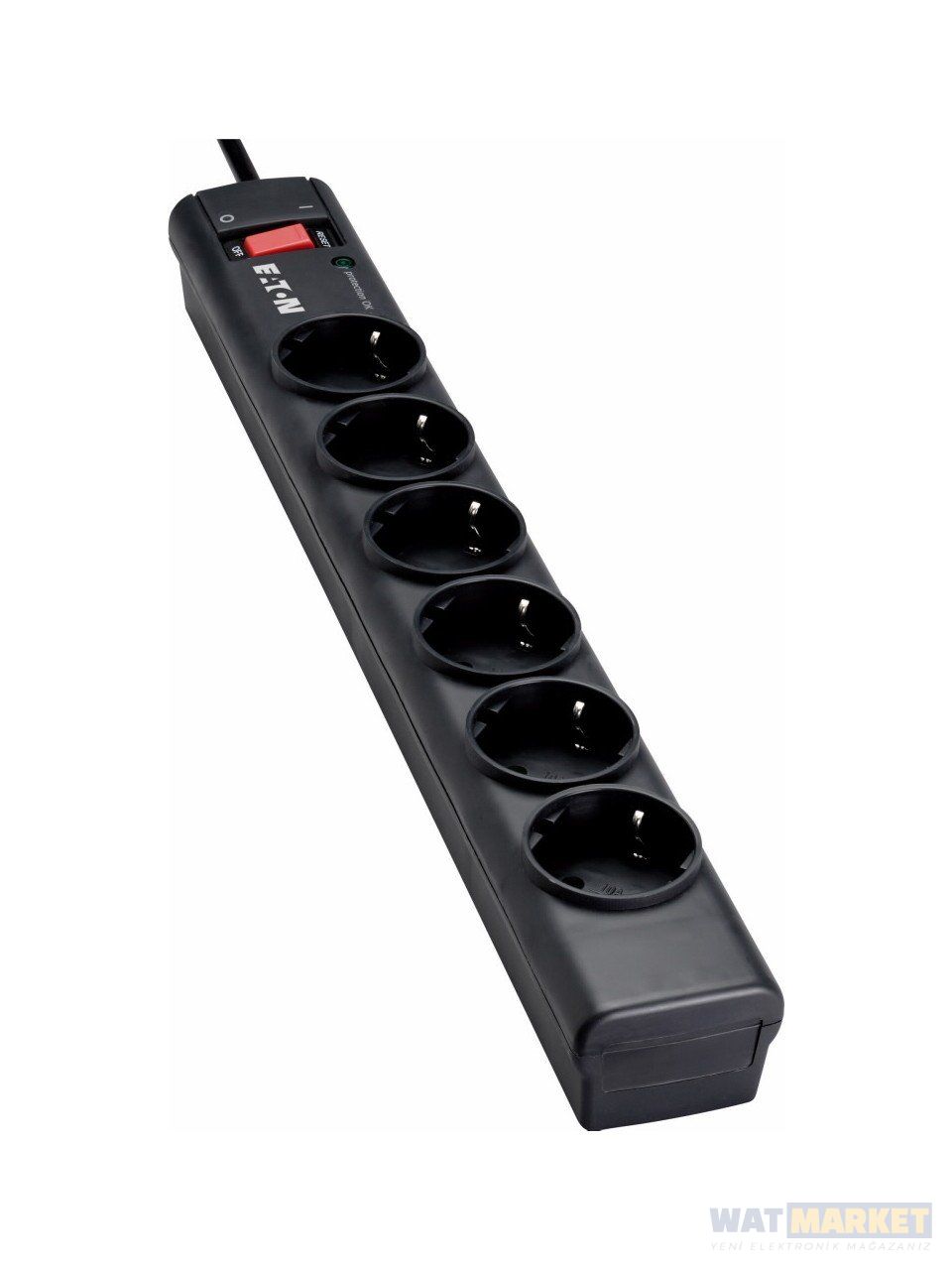 Eaton Akım Korumalı Priz (6'lı Schuko)Eaton Protection Strip 6 DIN-PS6D
