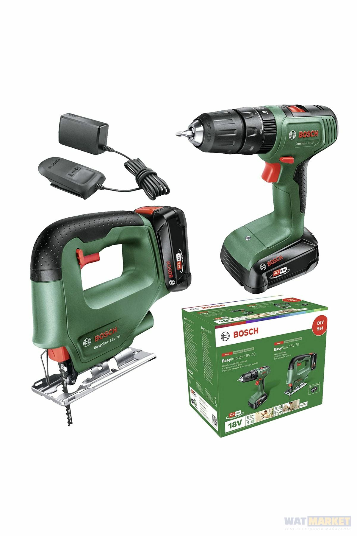 Akülü Darbeli Matkap Dıy Set Easyımpact 18v-40 + Easysaw 18v-70 - 0 603 9d8 10a