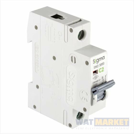 SND3000 3kA C2 A 1 Kutuplu Otomatik Sigorta 3SM102C