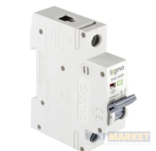 SND6000 6kA C2 A 1 Kutuplu Otomatik Sigorta 6SM102C