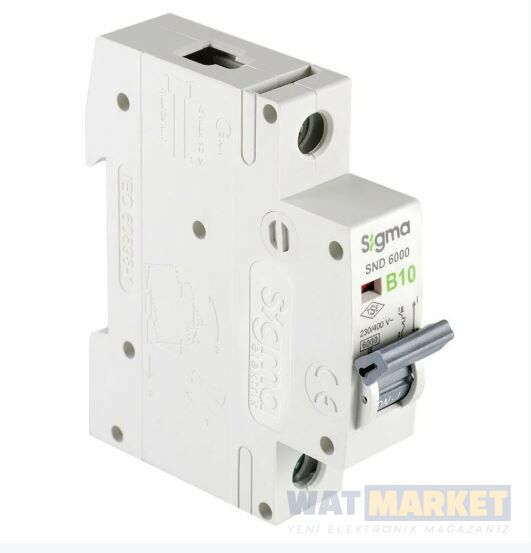SND6000 6kA B10 A 1 Kutuplu Otomatik Sigorta 6SM110B