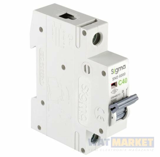 SND6000 6kA C40 A 1 Kutuplu Otomatik Sigorta  6SM140C