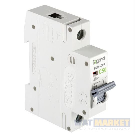 SND6000 6kA C50 A 1 Kutuplu Otomatik Sigorta 6SM150C