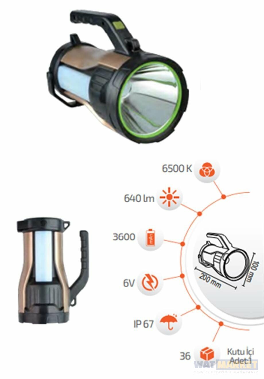 Forlife 60W Solar Fener Gold