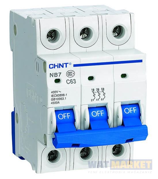 CHİNT - 179710 63A 3 Kutup C Tipi 6Ka Otomatik Sigorta