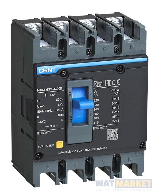 CHİNT - 205913 4X63A 25Ka Gnxm-63S Sabit Komp Şalter