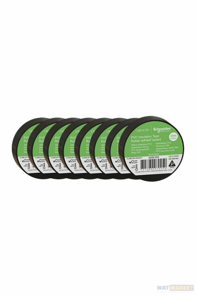 Schneider Thorsman İzole Bant  8'Lİ 19mmx20mt  Siyah 2420103